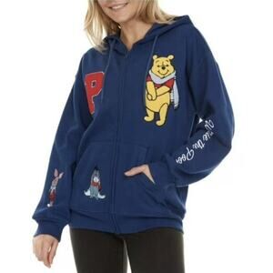 Disney Winnie the Pooh Soft Full Zip Long Sleeve Sweatshirt Jacket Hoodie